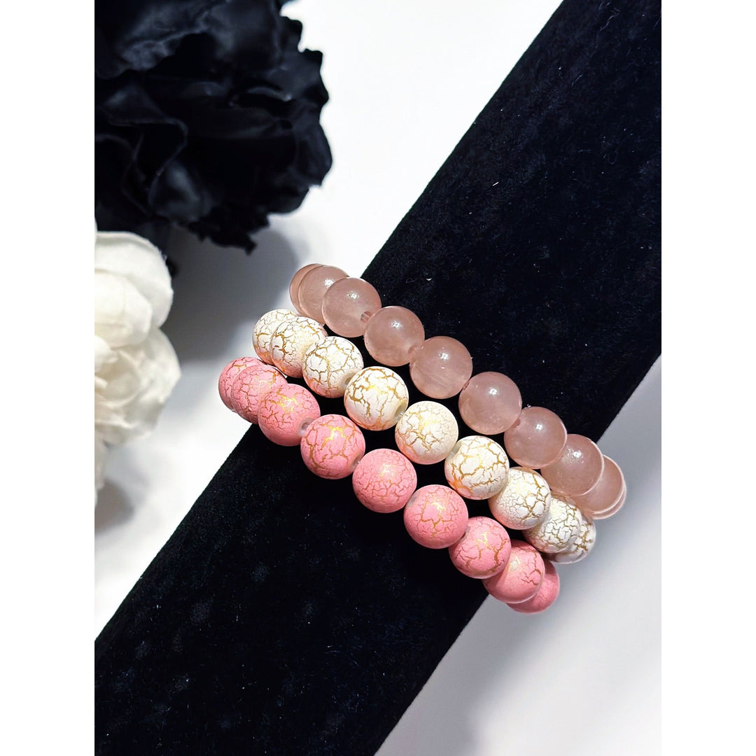 Pink Starburst 3pc Bracelet Set
