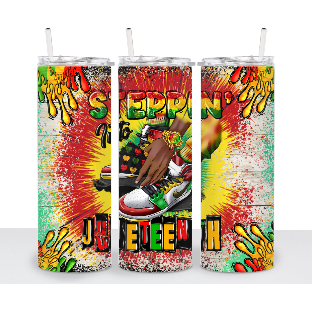 Stepping Into Juneteenth Sneaker Tumbler