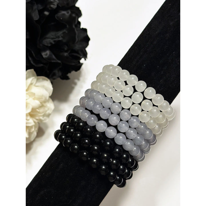 Shades Of Grey Beaded Bracelets