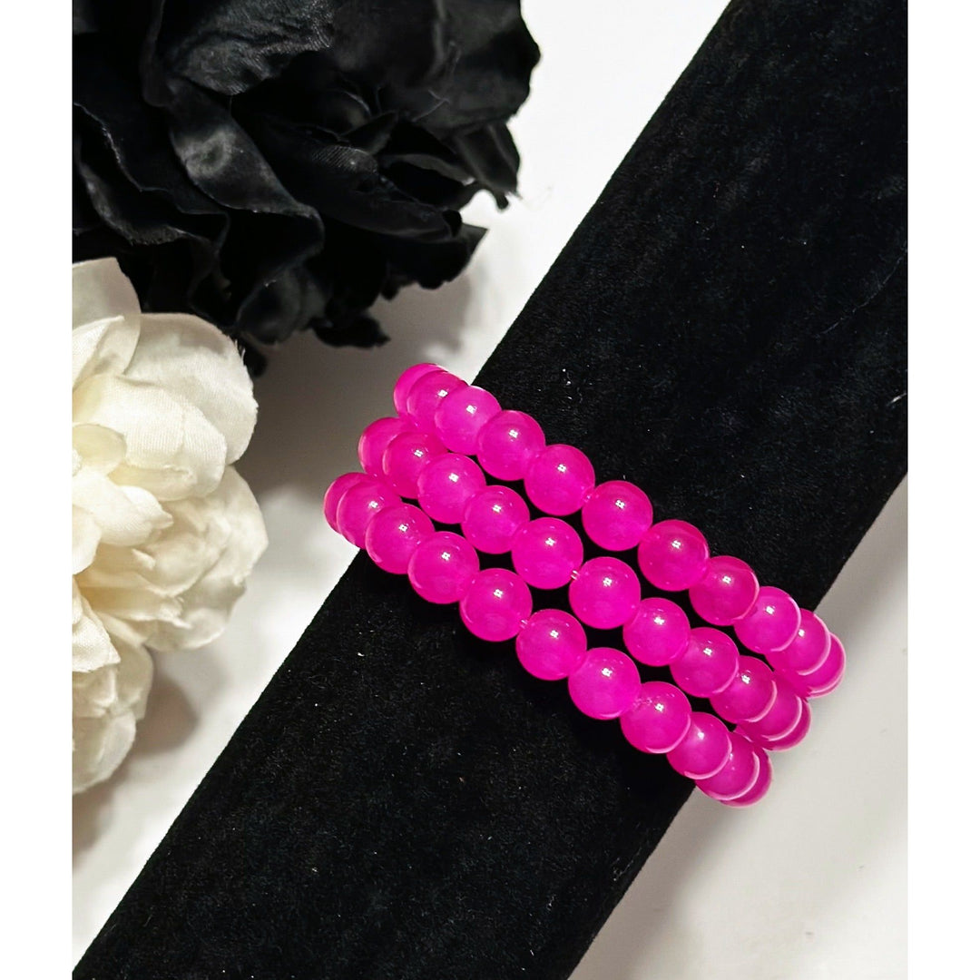 Shades Of Red Beaded Bracelets