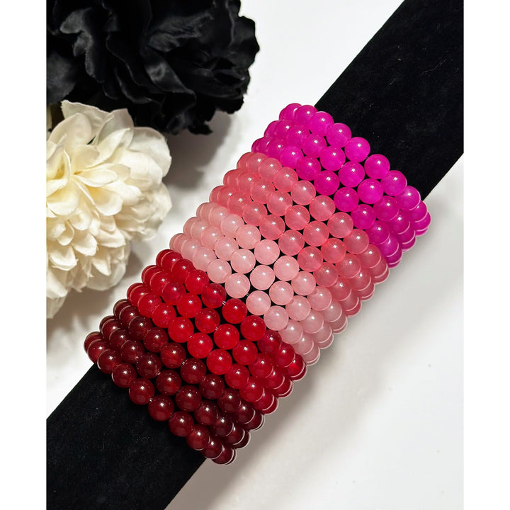 Shades Of Red Beaded Bracelets
