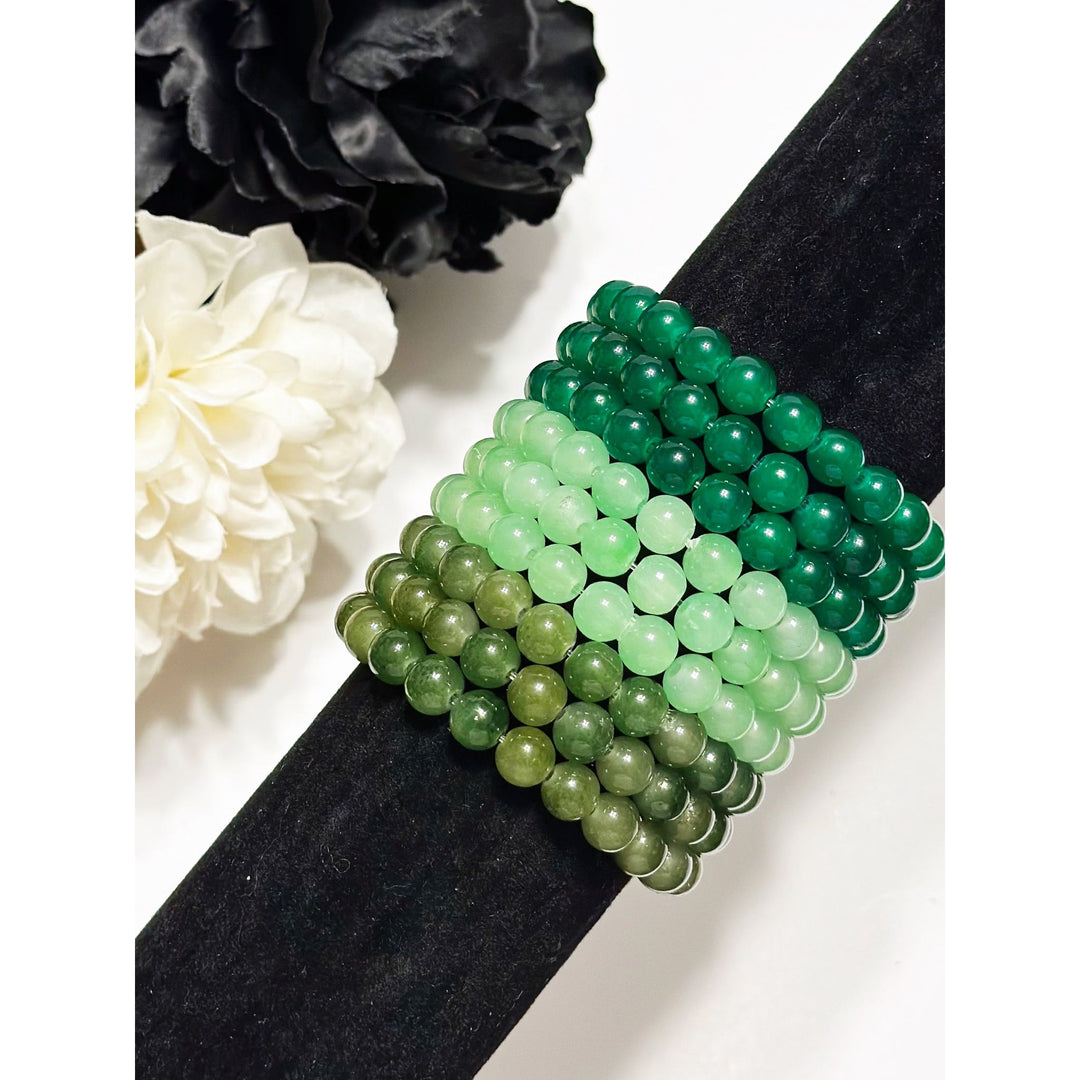 Shades Of Green Beaded Bracelets