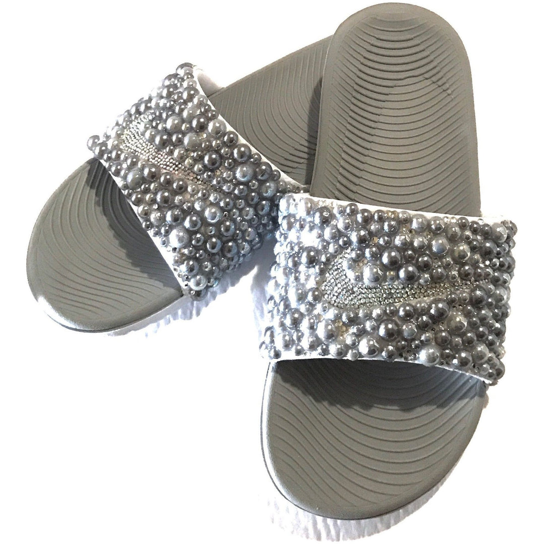 Custom Pearl Nike Slides