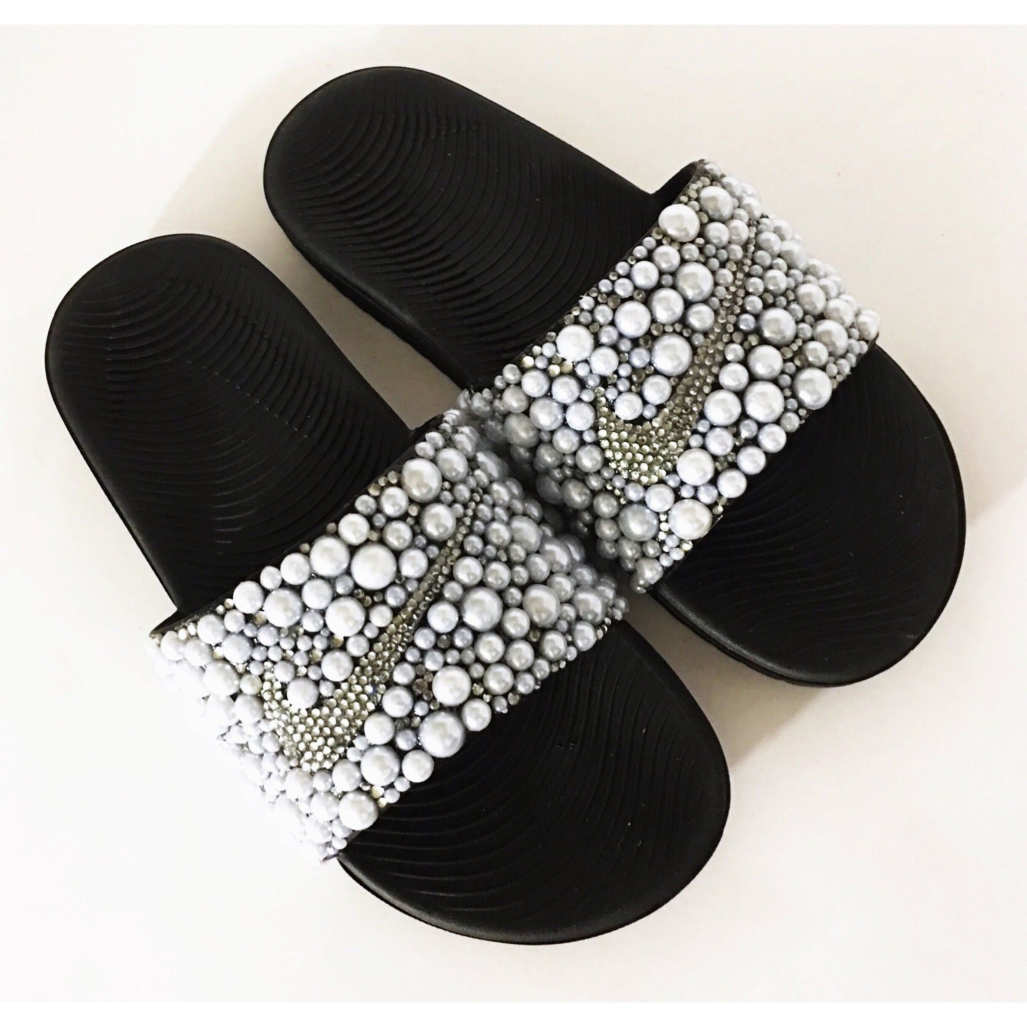 Custom Pearl Nike Slides Le Cinq Aout