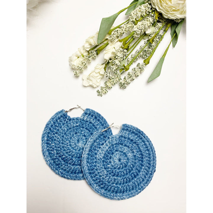 Denim Blue Solid Earrings
