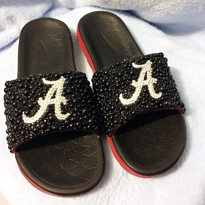 Custom Pearl Nike Slides