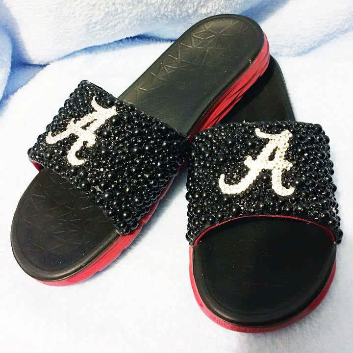 Custom Pearl Nike Slides