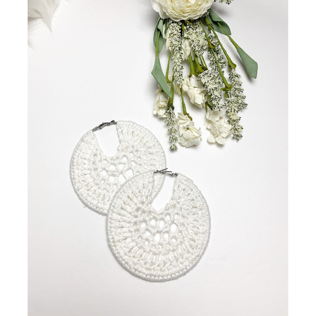 White Webbed Earrings