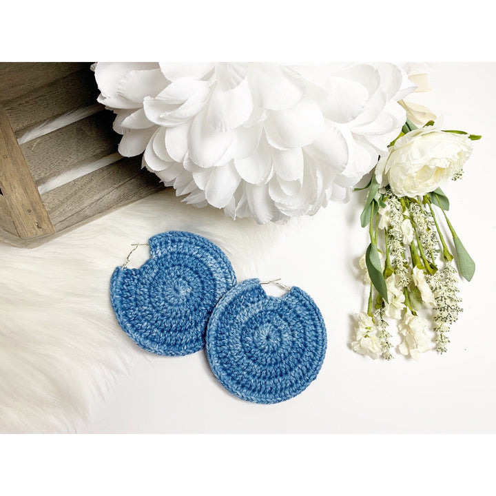 Denim Blue Solid Earrings